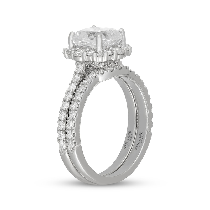 Main Image 2 of Neil Lane Artistry Cushion-Cut Lab-Grown Diamond Halo Bridal Set 3 ct tw 14K White Gold
