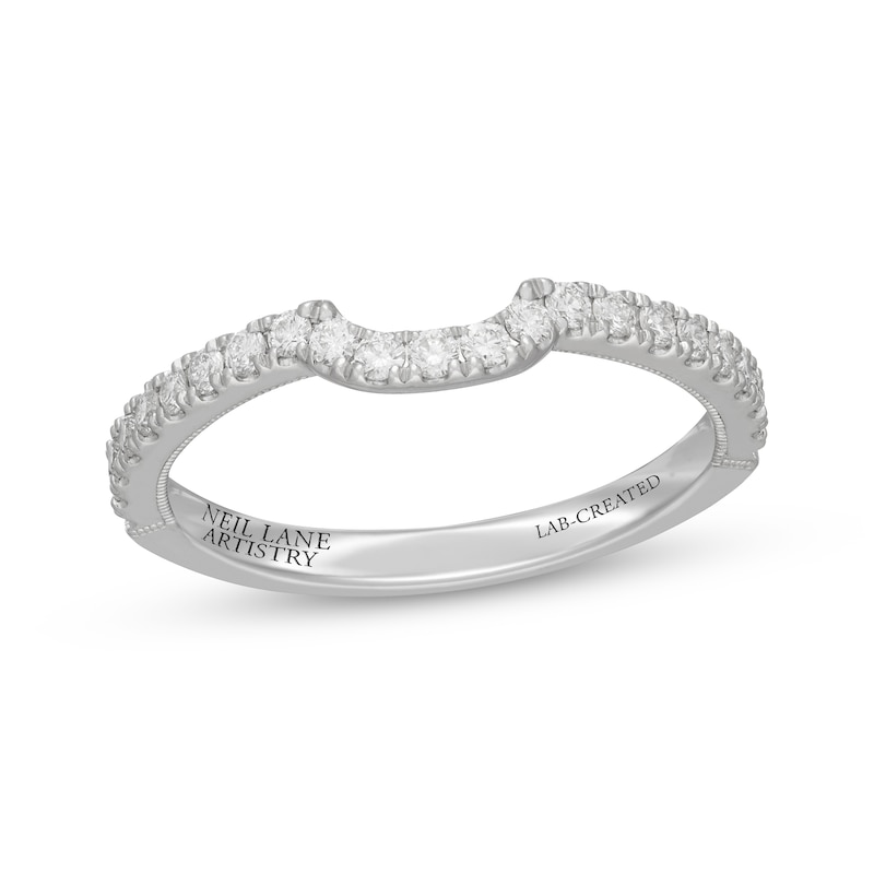 Main Image 7 of Neil Lane Artistry Lab-Grown Diamond Contoured Wedding Band 1/3 ct tw 14K White Gold