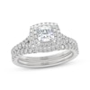 Thumbnail Image 1 of THE LEO Prisma Diamond Princess-Cut Double Halo Bridal Set 1-1/5 ct tw 14K White Gold