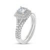 Thumbnail Image 2 of THE LEO Prisma Diamond Princess-Cut Double Halo Bridal Set 1-1/5 ct tw 14K White Gold