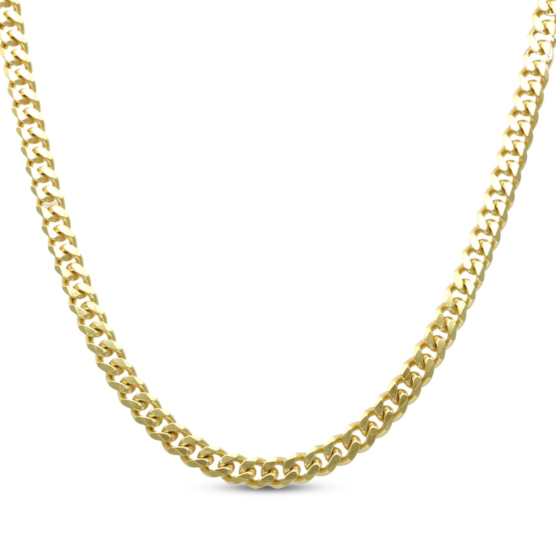 Main Image 1 of Cuban Curb Chain Necklace 4.2mm Solid 14K Yellow Gold 22&quot;