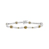 Thumbnail Image 1 of Citrine & White Lab-Created Sapphire Link Bracelet Sterling Silver 7.5"