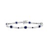 Thumbnail Image 1 of Blue & White Lab-Created Sapphire Link Bracelet Sterling Silver 7.5&quot;