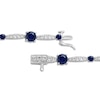 Thumbnail Image 3 of Blue & White Lab-Created Sapphire Link Bracelet Sterling Silver 7.5&quot;
