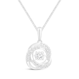 Unstoppable Love Diamond Knot Necklace 1/5 ct tw 10K White Gold 19"
