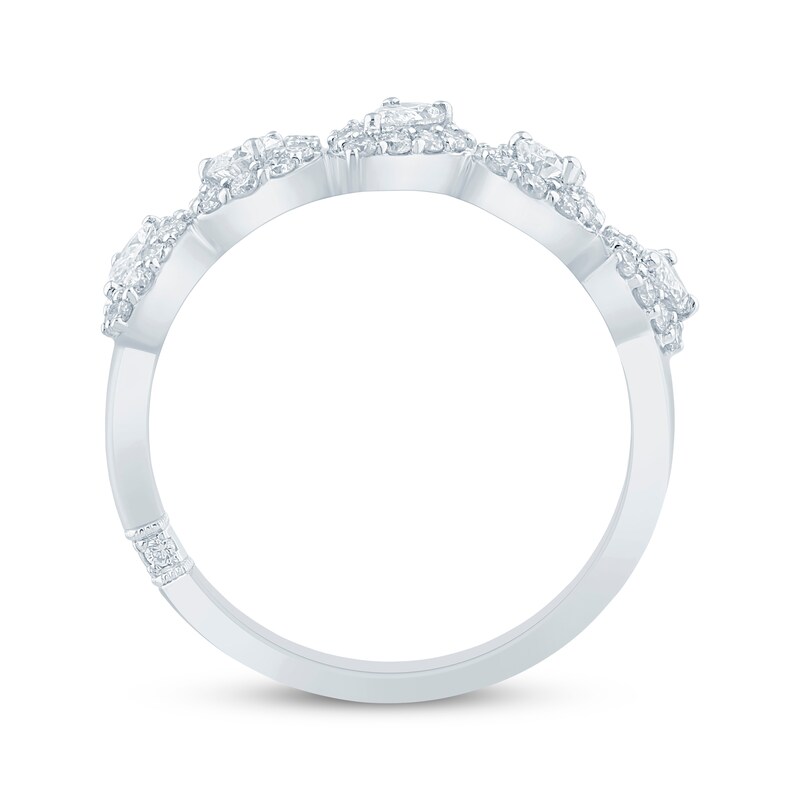 Main Image 3 of Monique Lhuillier Bliss Pear-Shaped Lab-Grown Diamond Anniversary Ring 1 ct tw 18K White Gold