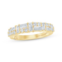 Monique Lhuillier Bliss Baguette & Round-Cut Lab-Grown Diamond Anniversary Ring 5/8 ct tw 18K Yellow Gold