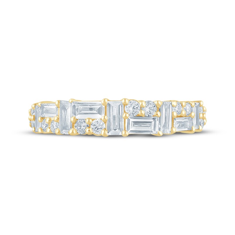 Monique Lhuillier Bliss Baguette & Round-Cut Lab-Created Diamond Anniversary Ring 5/8 ct tw 18K Yellow Gold