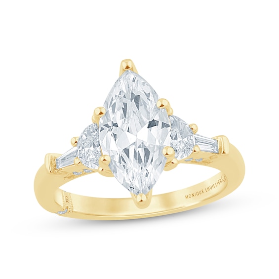Monique Lhuillier Bliss Marquise-Cut Lab-Grown Diamond Engagement Ring 2-1/2 ct tw 18K Yellow Gold
