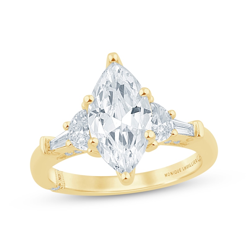 Main Image 1 of Monique Lhuillier Bliss Marquise-Cut Lab-Grown Diamond Engagement Ring 2-1/2 ct tw 18K Yellow Gold