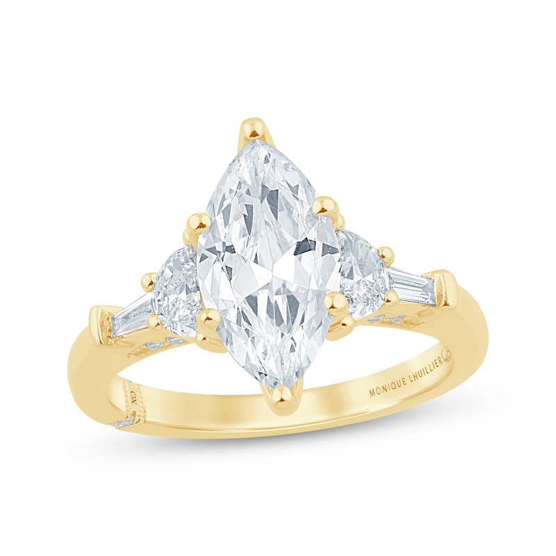 Monique Lhuillier Bliss Marquise-Cut Lab-Created Diamond Engagement Ring 2-1/2 ct tw 18K Yellow Gold