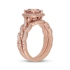 Thumbnail Image 2 of Neil Lane Cushion-Cut Morganite & Diamond Halo Bridal Set 5/8 ct tw Diamonds 14K Rose Gold