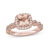 Thumbnail Image 4 of Neil Lane Cushion-Cut Morganite & Diamond Halo Engagement Ring 1/2 ct tw 14K Rose Gold