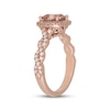 Thumbnail Image 5 of Neil Lane Cushion-Cut Morganite & Diamond Halo Engagement Ring 1/2 ct tw 14K Rose Gold