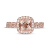 Thumbnail Image 6 of Neil Lane Cushion-Cut Morganite & Diamond Halo Engagement Ring 1/2 ct tw 14K Rose Gold