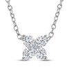 Thumbnail Image 1 of THE LEO Diamond Flower Necklace 1/4 ct tw 14K White Gold 19&quot;