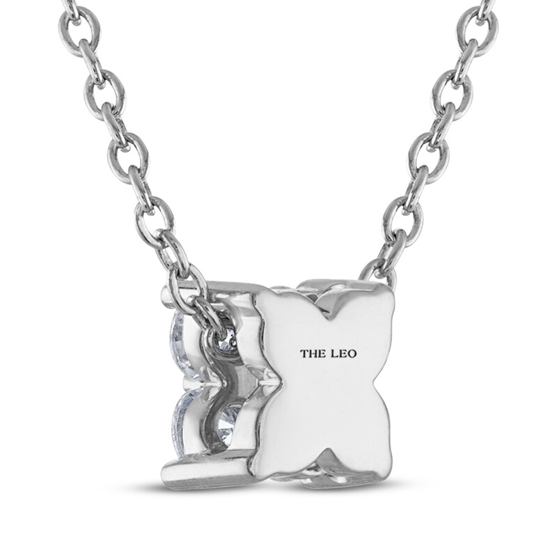 Main Image 3 of THE LEO Diamond Flower Necklace 1/4 ct tw 14K White Gold 19&quot;