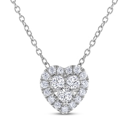THE LEO Diamond Heart Necklace 1/3 ct tw 14K White Gold 19"
