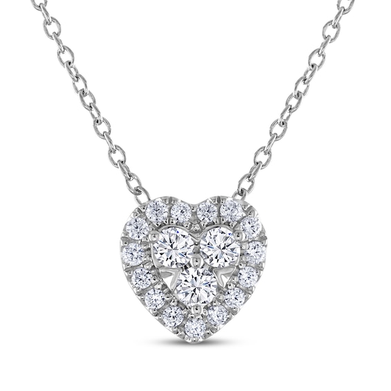 THE LEO Diamond Heart Necklace 1/3 ct tw 14K White Gold 19"