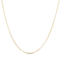 Diamond-Cut Cube Bead Chain Link Necklace 1.05mm Solid 14K Yellow Gold 18"