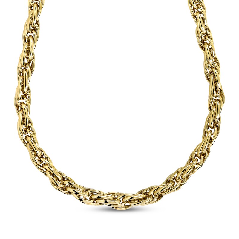 Main Image 1 of Rope Chain Necklace 7.3mm Hollow 10K Yellow Gold 20&quot;