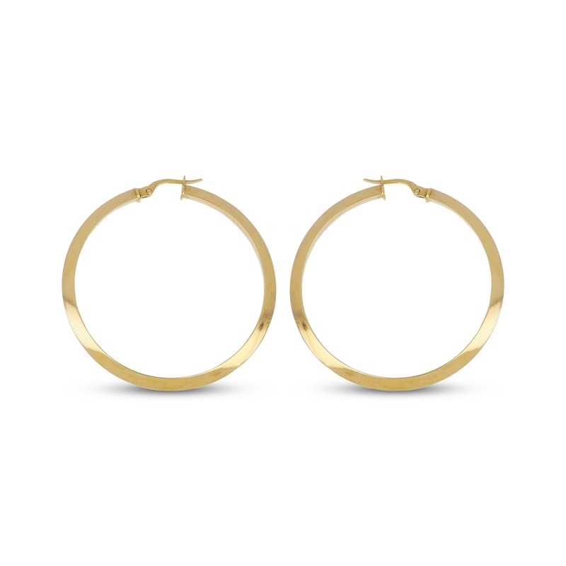 Main Image 2 of Knife-Edge Hoop Earrings 10K Yellow Gold 40mm