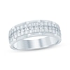 Thumbnail Image 1 of Now + Forever Men's Diamond Textured Wedding Band 1/2 ct tw 10K White Gold