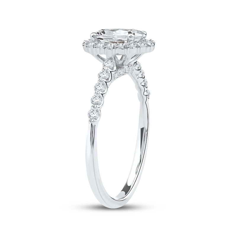 Main Image 2 of Now + Forever Lab-Grown Diamonds Oval-Cut Halo Engagement Ring 1-1/2 ct tw 14K White Gold