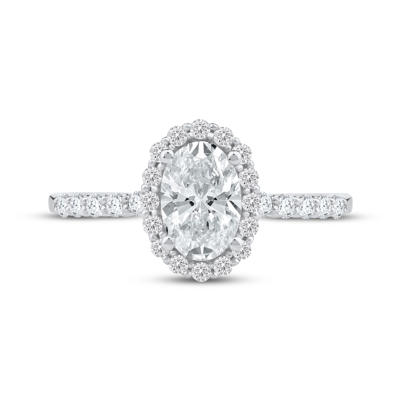 Main Image 3 of Now + Forever Lab-Grown Diamonds Oval-Cut Halo Engagement Ring 1-1/2 ct tw 14K White Gold