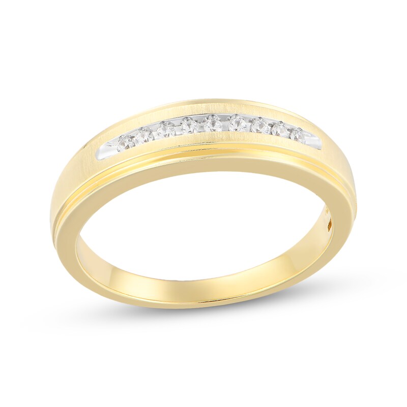 Main Image 1 of Now + Forever Men's Diamond Wedding Band 1/10 ct tw 10K Yellow Gold