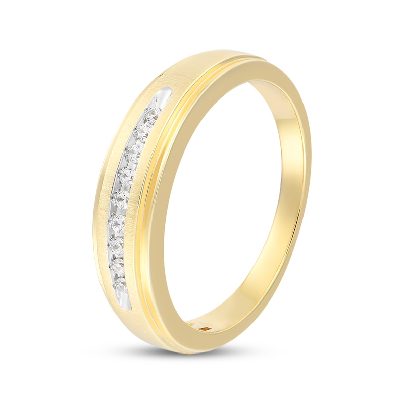 Main Image 2 of Now + Forever Men's Diamond Wedding Band 1/10 ct tw 10K Yellow Gold