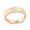 Thumbnail Image 1 of Now + Forever Men's Diamond Three-Stone Wedding Band 1/10 ct tw 10K Yellow Gold
