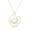 Thumbnail Image 1 of Diamond Otter Heart Necklace 1/10 ct tw 10K Yellow Gold 18&quot;