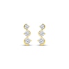 Thumbnail Image 2 of Diamond Three-Stone Squiggle Drop Earrings 1/4 ct tw 10K Yellow Gold