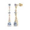 Thumbnail Image 1 of Pear-Shaped Aquamarine & Diamond Drop Earrings 1/8 ct tw 10K Yellow Gold