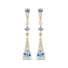 Thumbnail Image 2 of Pear-Shaped Aquamarine & Diamond Drop Earrings 1/8 ct tw 10K Yellow Gold