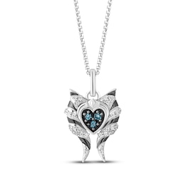 Star Wars Ahsoka Tano London Blue Topaz & Diamond Necklace 1/10 ct tw Sterling Silver 18"