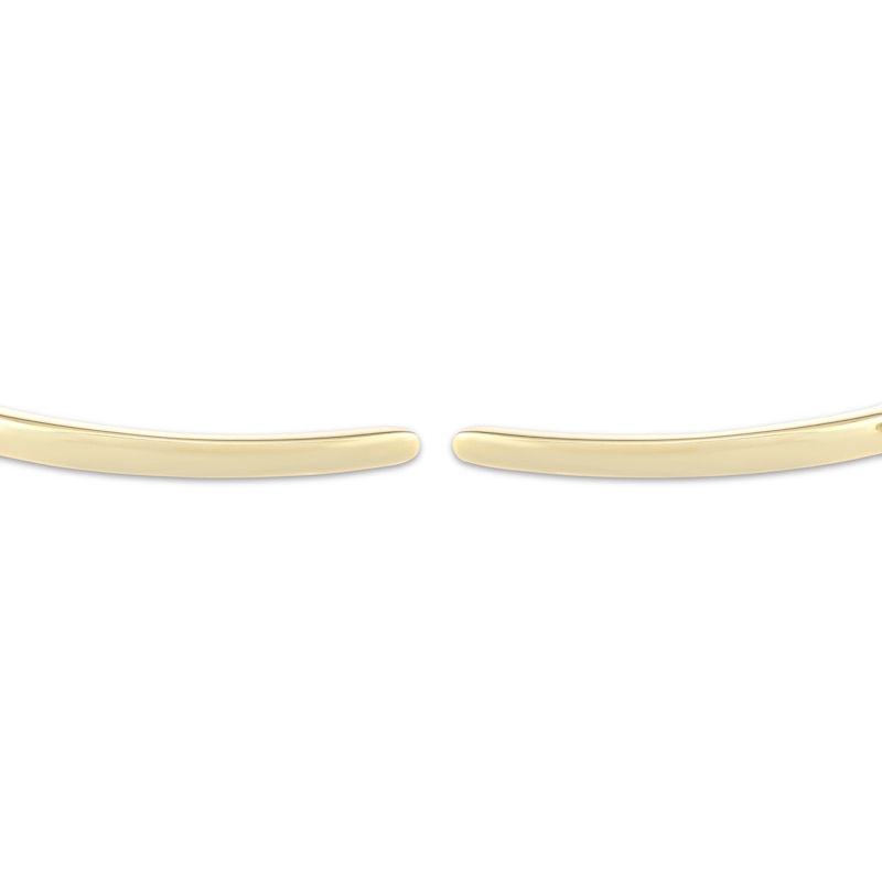 Main Image 2 of Square-Cut Blue Lab-Created Sapphire & Diamond Cuff Bracelet 3/4 ct tw 10K Yellow Gold & Stainless Steel 7&quot;