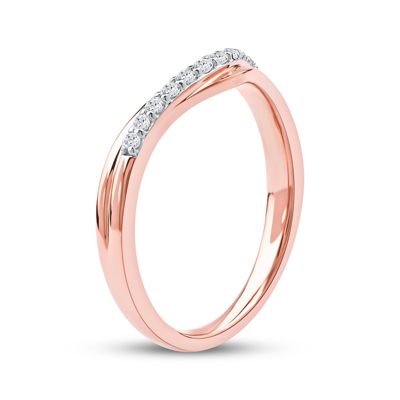 Main Image 2 of Now + Forever Diamond Contour Anniversary Ring 1/6 ct tw 10K Rose Gold