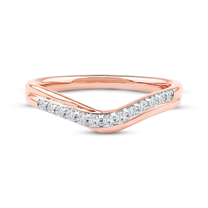 Main Image 3 of Now + Forever Diamond Contour Anniversary Ring 1/6 ct tw 10K Rose Gold