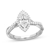 Thumbnail Image 1 of Now + Forever Lab-Grown Diamonds Marquise-Cut Halo Engagement Ring 1-1/4 ct tw 14K White Gold