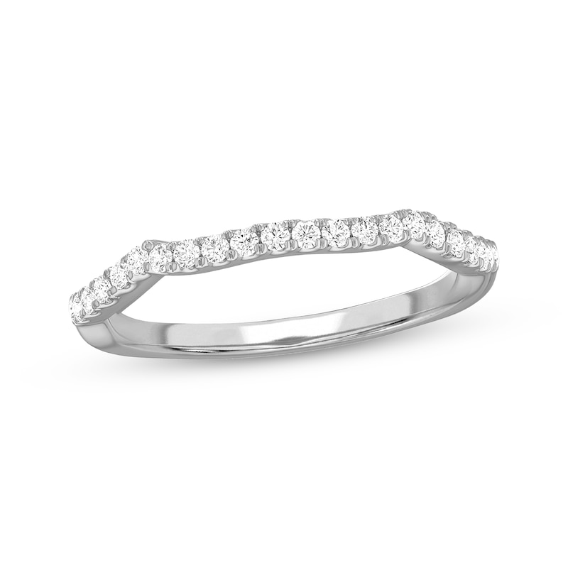 Main Image 1 of Now + Forever Lab-Grown Diamonds Contour Wedding Band 1/8 ct tw 14K White Gold