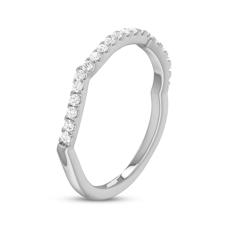 Main Image 2 of Now + Forever Lab-Grown Diamonds Contour Wedding Band 1/8 ct tw 14K White Gold