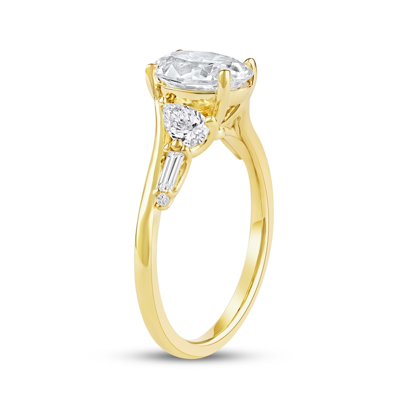 Main Image 2 of Now + Forever Lab-Grown Diamonds Oval-Cut Engagement Ring 2 ct tw 14K Yellow Gold