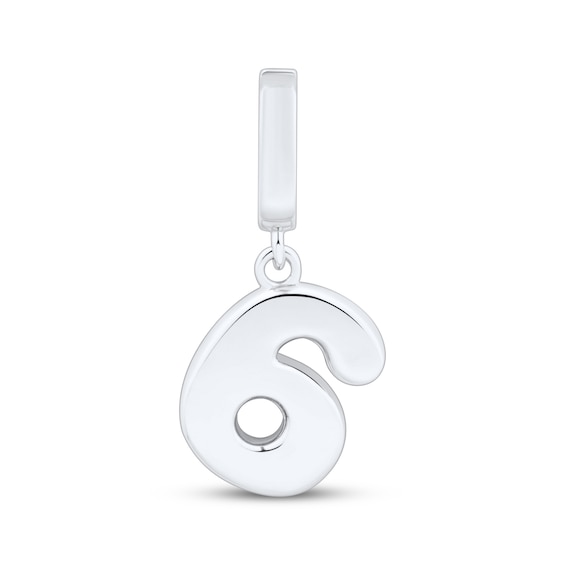 Charmed Memories Number 6 Charm Sterling Silver