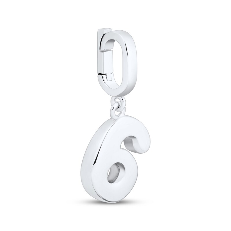 Main Image 2 of Charmed Memories Number 6 Charm Sterling Silver