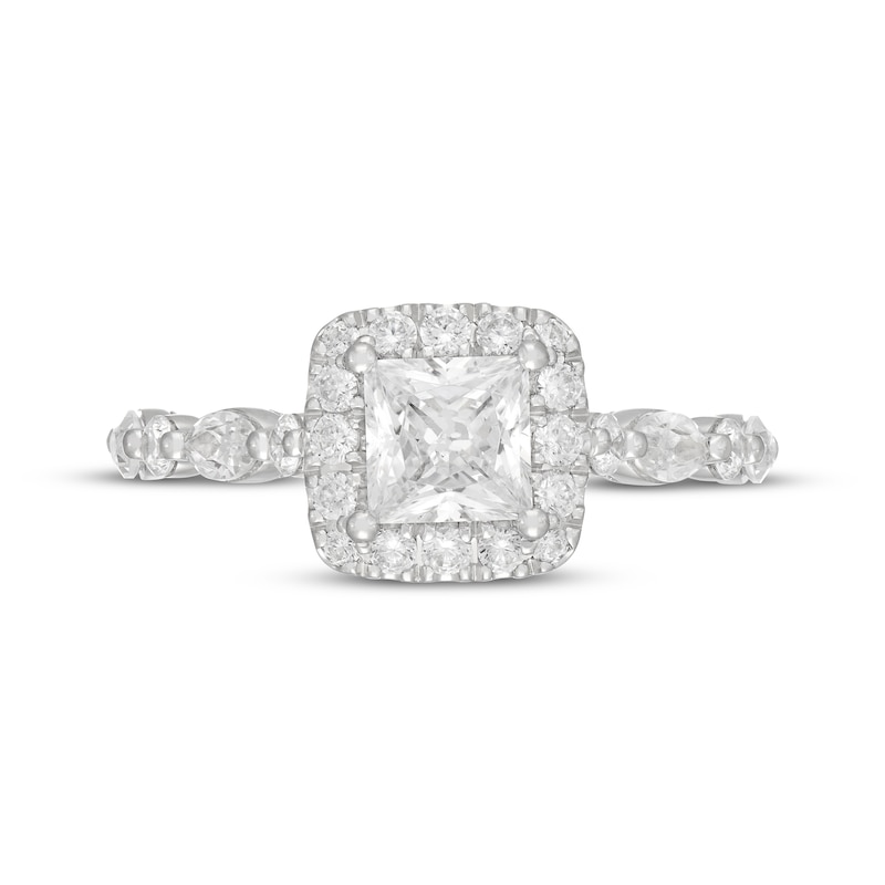 Main Image 3 of Neil Lane Premiere Princess-Cut Diamond Halo Engagement Ring 1-7/8 ct tw 14K White Gold