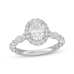 Neil Lane Premiere Oval-Cut Diamond Halo Engagement Ring 2-3/8 ct tw 14K White Gold