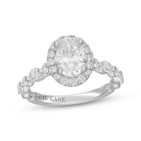 Neil Lane Premiere Oval-Cut Diamond Halo Engagement Ring 2-3/8 ct tw 14K White Gold