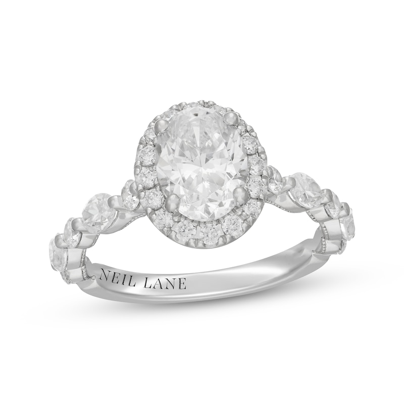 Main Image 1 of Neil Lane Premiere Oval-Cut Diamond Halo Engagement Ring 2-3/8 ct tw 14K White Gold